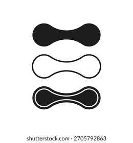 Abstract organic shapes. Simple black forms. Connected element Vector. Flat visual graphic.