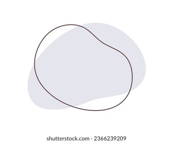 Abstract organic shapes, text background. Creative fluid flowing minimal simple elements. Circled spots, blob, line blot, trendy natural design. Flat graphic vector illustration isolated on white