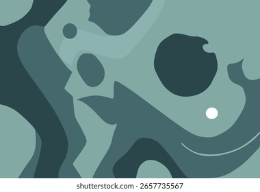 Vetor de formas orgânicas abstratas em tons verdes