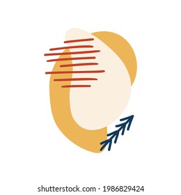 Abstract organic shapes,minimalist elements, hand drawn lines in pastel colors. Modern abstract design for social media stories, posters, branding. Vector illustration isolated on white background.