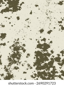 Abstract organic texture with irregular dark green splotches on a light beige background