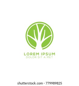 Abstract Organic Tree Logo Design Vector Template Illustration