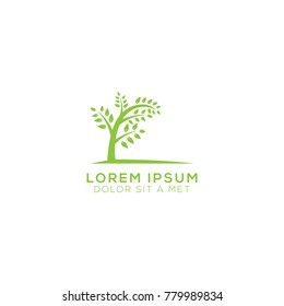 Abstract Organic Tree Logo Design Vector Template Illustration
