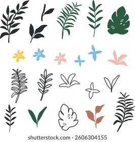 abstract organic tropical leaf clipart
