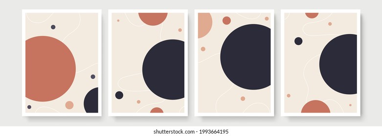 Abstrakte Sammlung organischer Vektorbanner-Vorlagen. Minimaler Hintergrund im Boho-Stil mit Kopienraum für Text. Vektorgrafik für Social-Media-Postschablonendeckel, Postkarte, Tapete