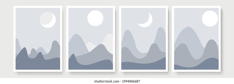 Resumen de la colección de plantillas de banner de vector orgánico. Fondo mínimo en estilo boho con espacio de copia para texto. Ilustración vectorial para la portada de plantillas de publicaciones en medios sociales, postal, papel tapiz, arte mural