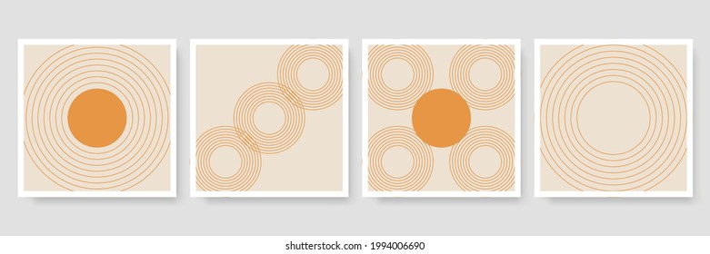 Abstract organic vector banner template collection. Minimal background in boho style with copy space for text. Vector illustration for social media post template cover, postcard, wallpaper, wall art