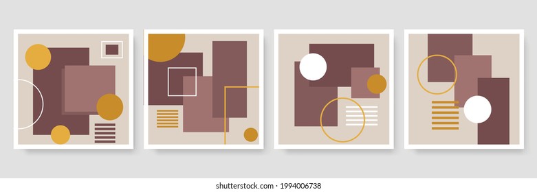 Abstract organic vector banner template collection. Minimal background in boho style with copy space for text. Vector illustration for social media post template cover, postcard, wallpaper, wall art