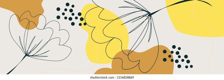 Abstract organic vector shapes, leaves, branch, plants. Modern graphics for business, holiday.