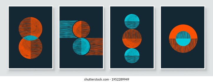 Abstract Organic Wall Art. Mid Century Modern Design. A trendy set of Abstract Hand Painted Illustrations for Wall Decoration, Social Media Banner, Brochure Cover Design. Minimal and Natural Wall Art.