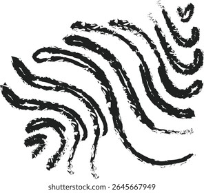 Linhas onduladas orgânicas abstratas com fluxo horizontal, transportando movimento e elegância natural, perfeitas para designs gráficos modernos, fundos artísticos ou elementos visuais sutis e sofisticados	