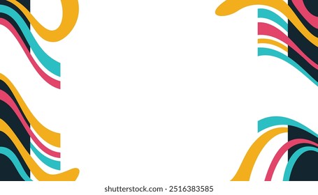Padrão ondulado orgânico abstrato - decoração para brochura, apresentação ou publicidade. Margem direita e esquerda ou lados do layout.
