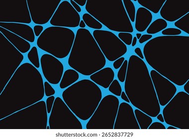 Abstract Organic Web Pattern in Blue and Black – Modern Futuristic Network Texture