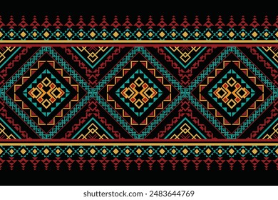 Abstract Oriental ethnic geometric, seamless pattern, graphic design geometric print pattern, design for gift wrapping paper, carpet, wallpaper, clothing, wrap, fabric, cover, textile, Etc.