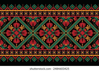 Abstract Oriental ethnic geometric, seamless pattern, graphic design geometric print pattern, design for gift wrapping paper, carpet, wallpaper, clothing, wrap, fabric, cover, textile, Etc.