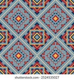 Abstract Oriental ethnic geometric, seamless pattern, graphic design geometric print pattern, design for gift wrapping paper, carpet, wallpaper, clothing, wrap, fabric, cover, textile, Etc.