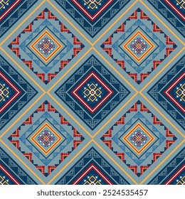 Abstract Oriental ethnic geometric, seamless pattern, graphic design geometric print pattern, design for gift wrapping paper, carpet, wallpaper, clothing, wrap, fabric, cover, textile, Etc.