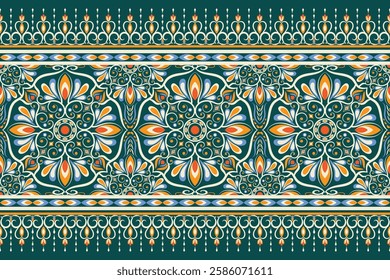 Abstract Oriental ethnic geometric, seamless pattern, graphic design geometric print pattern, design for gift wrapping paper, carpet, wallpaper, clothing, wrap, fabric, cover, textile, Etc.