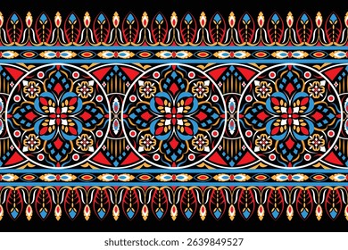 Abstract Oriental ethnic geometric, seamless pattern, graphic design geometric print pattern, design for gift wrapping paper, carpet, wallpaper, clothing, wrap, fabric, cover, textile, Etc.