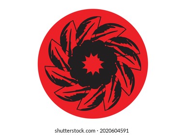 Abstract oriental Fan, flower or weapon artwork. Editable Clip Art.