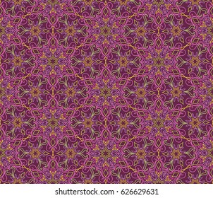 Abstract oriental floral seamless pattern. Flower geometric ornamental background. Floral ethnic tiled ornament with flowers.
