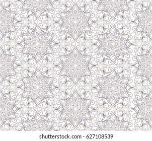 Abstract oriental floral seamless pattern. Flower geometric ornamental background. Floral ethnic tiled ornament with flowers.