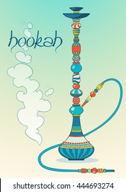 Abstract  oriental Hookah coloring Art , Shisha (Vector Art) 