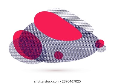 Abstract oriental Japanese art vector background in red color isolated, traditional style design, fluid shapes with patterns.
