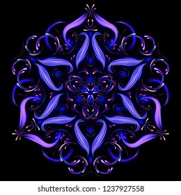 Abstract oriental mandala. Beautiful abstract fractal for creative graphic design. Oriental vector, Anti-stress therapy patterns.Yoga template.