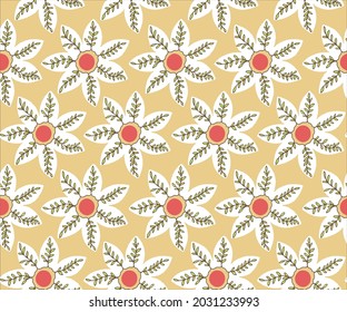 Abstract oriental mandala frame with decorative coloured Autumn flower pattern on yellow background. Pattern sunflower geometry in modern style. Design for fashion banner, cover, textile.