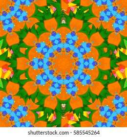 Abstract oriental mandala frame with decorative colored foil. Design for fashion banner, cover, save the date card, wedding or birthday party invitation. Vector mandala with peacock feather.