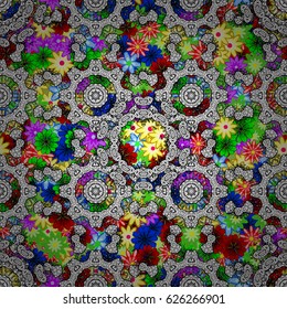 Abstract oriental mandala frame with decorative colored foil. Design for fashion banner, cover, save the date card, wedding or birthday party invitation. Vector mandala with peacock feather.