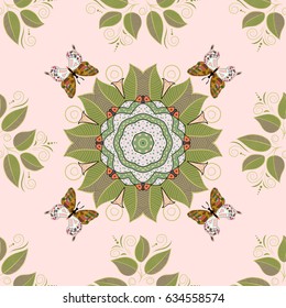 Abstract oriental mandala frame with decorative colored foil. Design for fashion banner, cover, save the date card, wedding or birthday party invitation. Vector mandala with peacock feather.