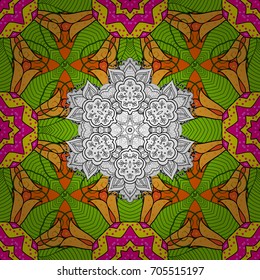 Abstract oriental mandala frame with decorative colored foil. Design for fashion banner, cover, save the date card, wedding or birthday party invitation. Vector mandala with peacock feather.