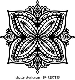 Resumen del elemento gráfico vectorial decorativo del mehndi oriental. Mandala, ilustración bohemia.
