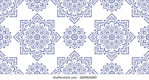 Abstract oriental pattern in boho style, endless geometric background.