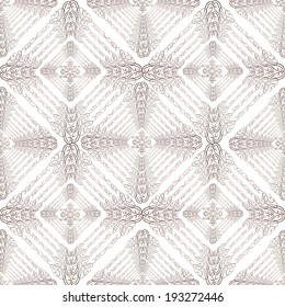 Abstract oriental square ornament.  Arabic geometric swirl line seamless pattern.