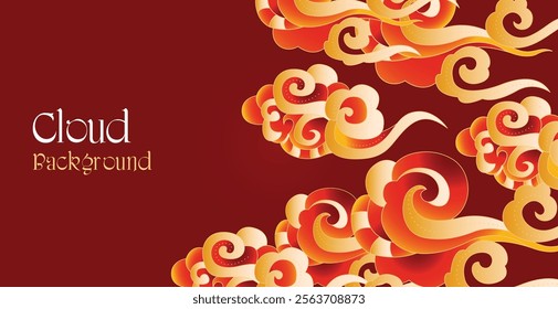 Abstract oriental style cloud background