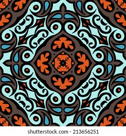 abstract oriental tiled seamless vector geometric pattern
