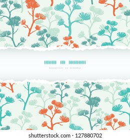Abstract oriental trees torn frame seamless pattern background