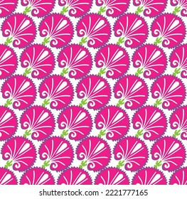 Abstract Oriental Turkish Indian Diagonal Flowers Art Deco Style Seamless Pattern Perfect for Allover Fabric Print or Wrapping Paper Arabesque Elegant Florals Fuchsia Tones