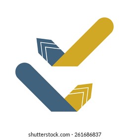 abstract origami arrow