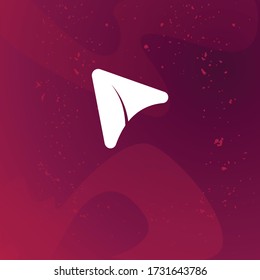 Abstract origami arrow or A logo . Material design style. Play application icon