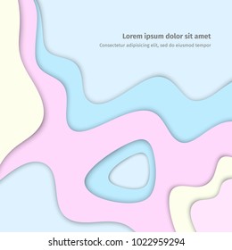 Abstract origami background. Paper layered banner. Vector illustration.  Wave and line concept. Cool for flyer, blank, poster.