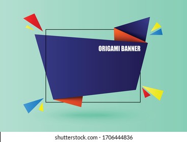 Abstract Origami Banner Phantom Blue and red green Background Vector Design