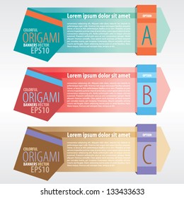 Abstract Origami banners vector.EPS10
