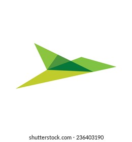 Abstract origami bird Branding Identity Corporate vector logo design template Isolated on a white background