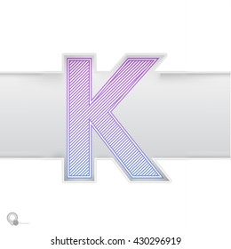 Abstract Origami Bold Typeface Minimal Vector Design of a Capital "K" Character Font for Your Decorative Branding Text Sign