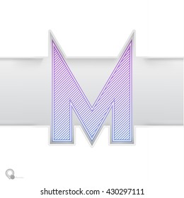 Abstract Origami Bold Typeface Minimal Vector Design of a Capital "M" Character Font for Your Decorative Branding Text Sign