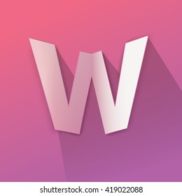 Abstract Origami Bold Typeface Vector Design of a Small "w"   Character Font  for Your Decorative Celebration Branding Message